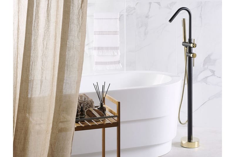 Sulaco Badekararmatur Frittstående - Matt Svart/Gull - Hus & oppussing - Kjøkken & bad - Baderom - Blandebatteri & kran - Gulvblandere