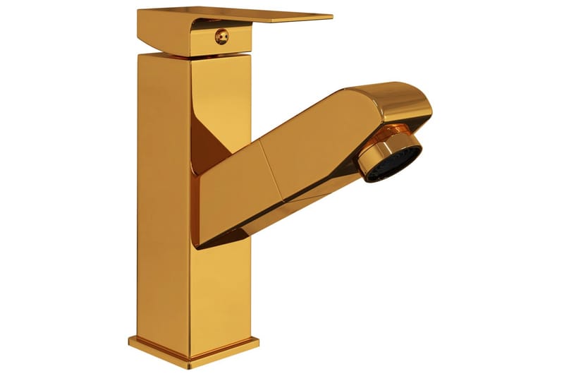 Badekran med uttrekkbar funksjon gull 157x172 mm - Gull - Hus & oppussing - Kjøkken & bad - Baderom - Blandebatteri & kran