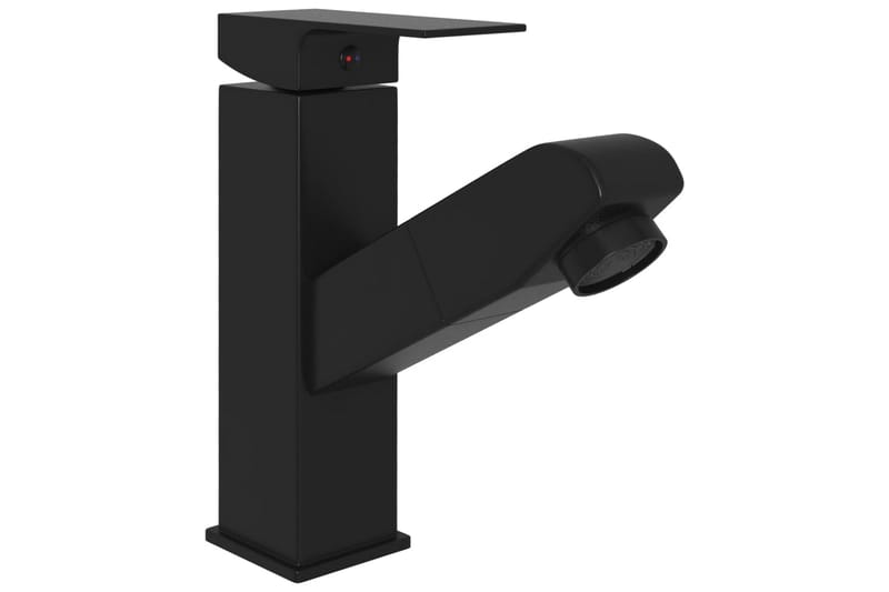 Badekran med uttrekkbar funksjon svart 157x172 mm - Svart - Hus & oppussing - Kjøkken & bad - Baderom - Blandebatteri & kran