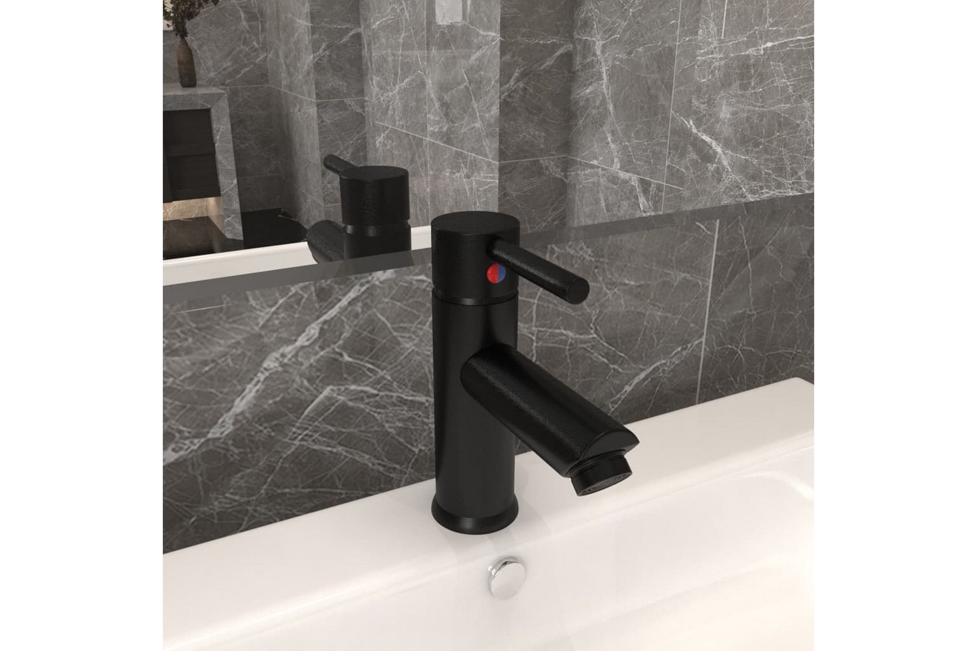 Badekran svart 130x176 mm - Svart - Hus & oppussing - Kjøkken & bad - Baderom - Blandebatteri & kran