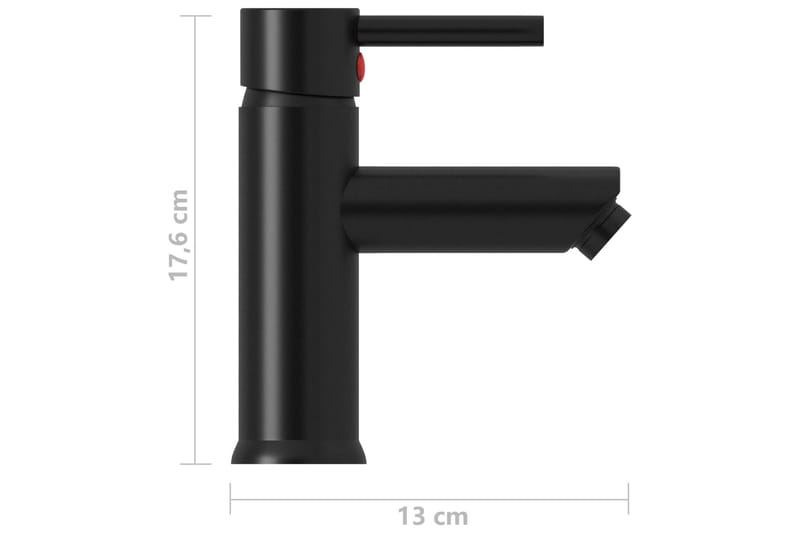 Badekran svart 130x176 mm - Svart - Hus & oppussing - Kjøkken & bad - Baderom - Blandebatteri & kran