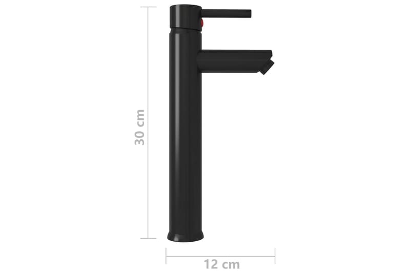 Blandebatteri svart 12x30 cm - Svart - Kararmatur - Badekar blandebatteri