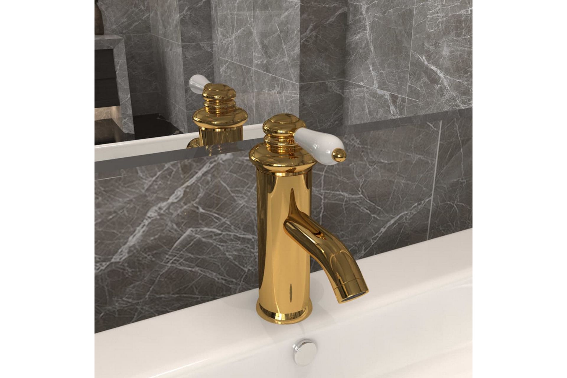 Badekran gull 130x180 mm - Gull - Hus & oppussing - Kjøkken & bad - Baderom - Blandebatteri & kran - Servant blandebatteri