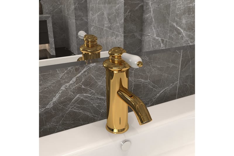 Badekran gull 130x180 mm - Gull - Hus & oppussing - Kjøkken & bad - Baderom - Blandebatteri & kran - Servant blandebatteri