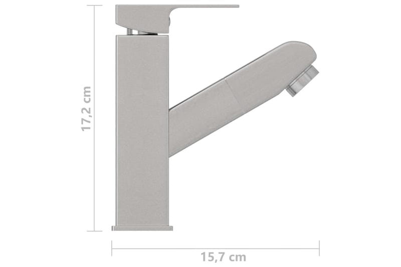 Badekran med uttrekkbar funksjon nikkel 157x172 mm - Servant blandebatteri