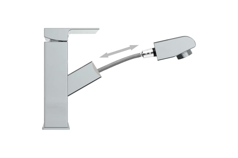 Badekran med uttrekkbar funksjon og kromfinish 157x172 mm - Hus & oppussing - Kjøkken & bad - Baderom - Blandebatteri & kran - Servant blandebatteri
