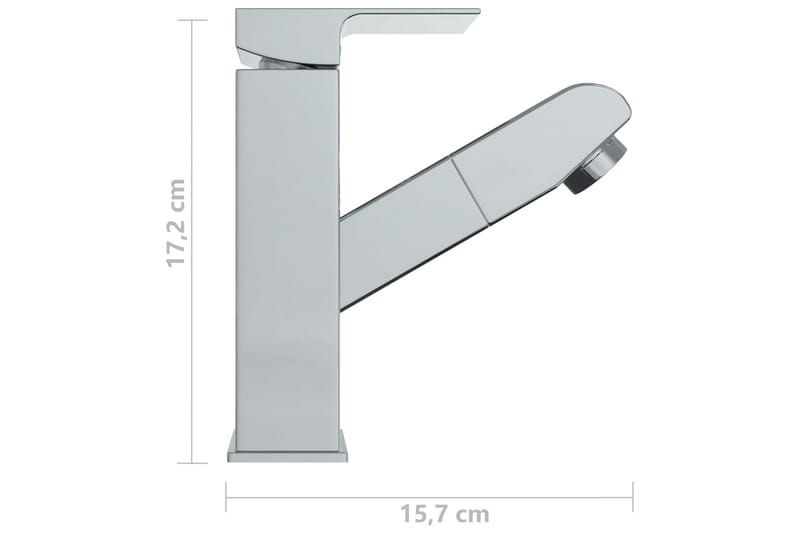 Badekran med uttrekkbar funksjon og kromfinish 157x172 mm - Hus & oppussing - Kjøkken & bad - Baderom - Blandebatteri & kran - Servant blandebatteri