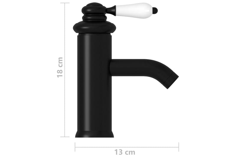 Badekran svart 130x180 mm - Svart - Hus & oppussing - Kjøkken & bad - Baderom - Blandebatteri & kran - Servant blandebatteri