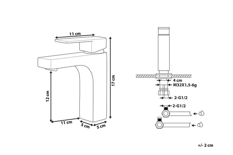Irupu Servantarmatur - Sølv - Hus & oppussing - Kjøkken & bad - Baderom - Blandebatteri & kran - Servant blandebatteri
