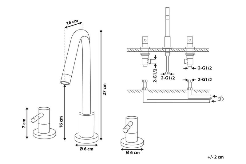 Osipi Servantarmatur - Gull - Hus & oppussing - Kjøkken & bad - Baderom - Blandebatteri & kran - Servant blandebatteri