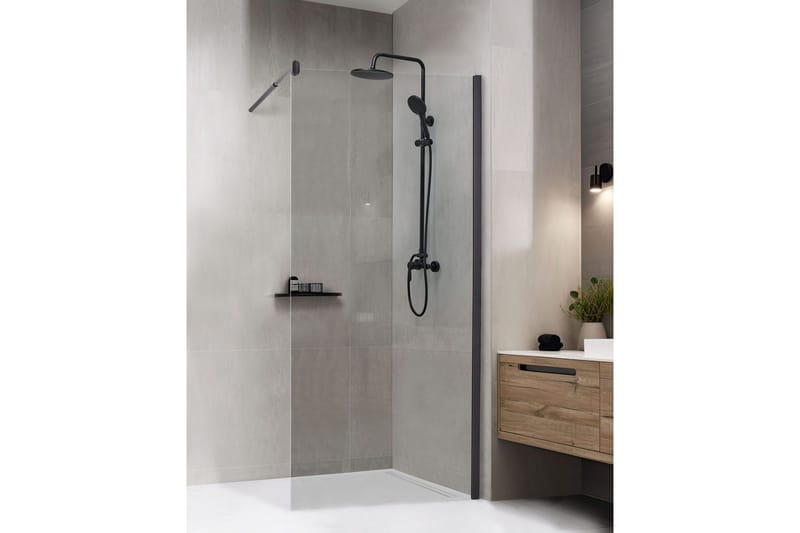 Duschskärm Black 90x90x190 cm - Hus & oppussing - Kjøkken & bad - Baderom - Dusjer