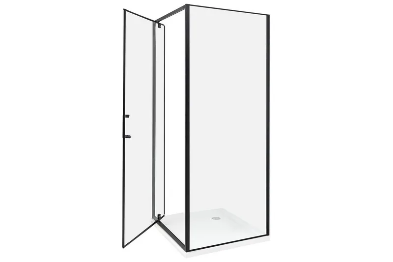 Duschväggar Black, Offwhite 70x70x185 cm - Hus & oppussing - Kjøkken & bad - Baderom - Dusjer