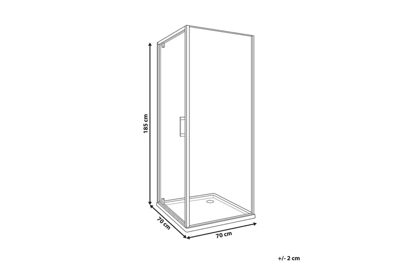 Duschväggar Black, Offwhite 70x70x185 cm - Hus & oppussing - Kjøkken & bad - Baderom - Dusjer