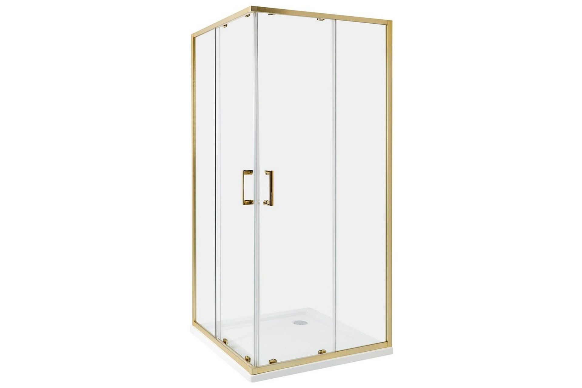 Duschväggar GOLD, White 90x90x185 cm -