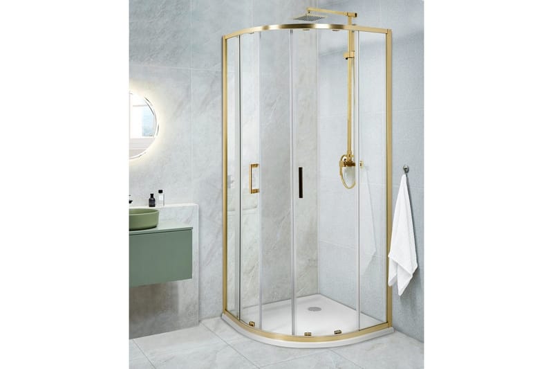 Duschväggar GOLD 80x80x185 cm - Hus & oppussing - Kjøkken & bad - Baderom - Dusjer