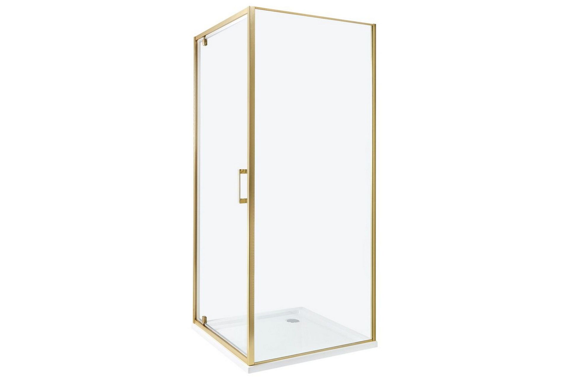 Duschväggar Guld, Offwhite 80x80x185 cm -