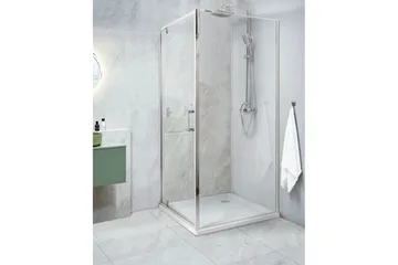 Duschväggar Silver, Offwhite 80x80x185 cm - Hus & oppussing - Kjøkken & bad - Baderom - Dusjer