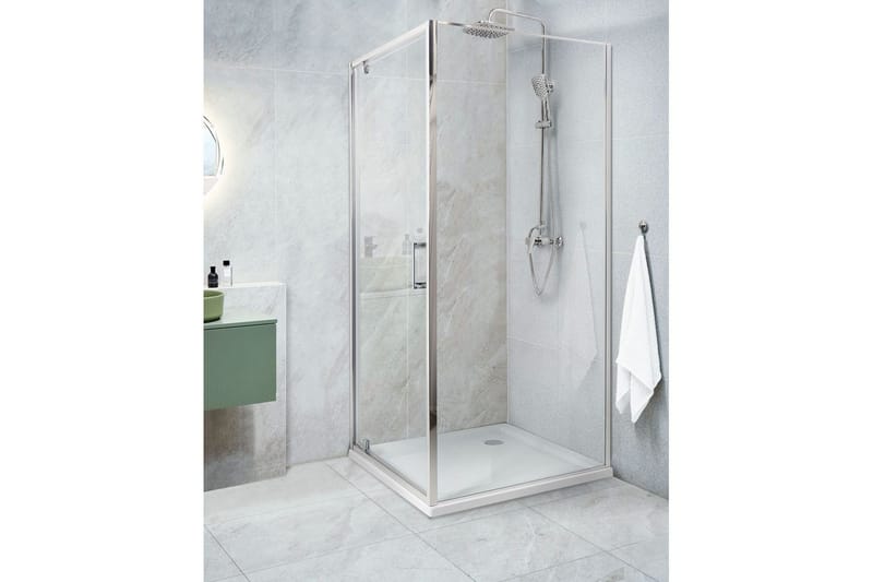 Duschväggar Silver, Offwhite 80x80x185 cm - Hus & oppussing - Kjøkken & bad - Baderom - Dusjer