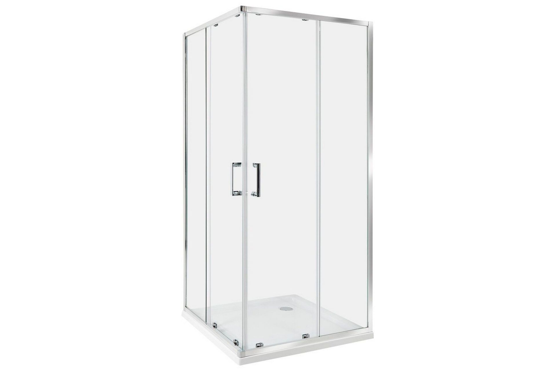 Duschväggar Silver, White 90x90x185 cm -