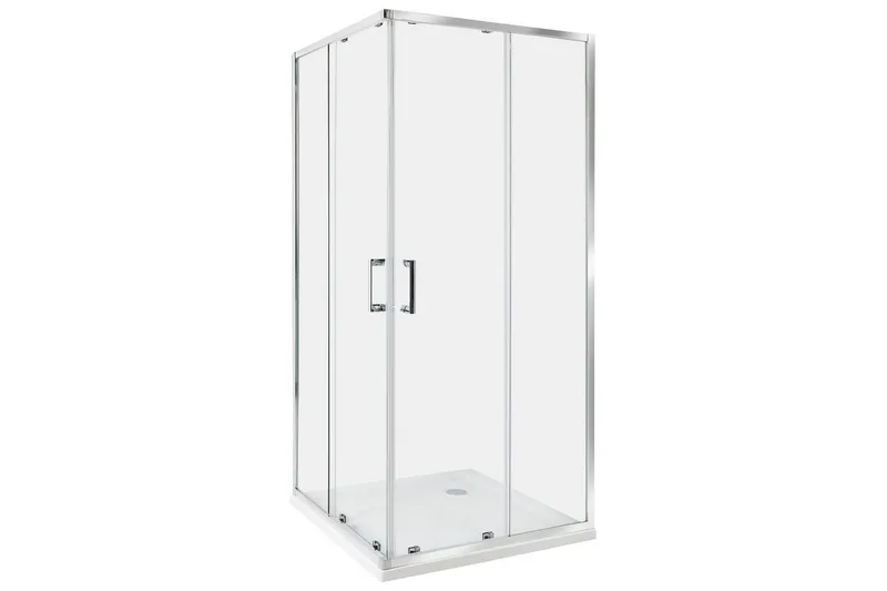 Duschväggar Silver, White 90x90x185 cm