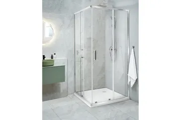 Duschväggar Silver, White 90x90x185 cm - Hus & oppussing - Kjøkken & bad - Baderom - Dusjer - Dusjvegger
