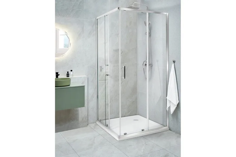 Duschväggar Silver, White 90x90x185 cm - Hus & oppussing - Kjøkken & bad - Baderom - Dusjer - Dusjvegger