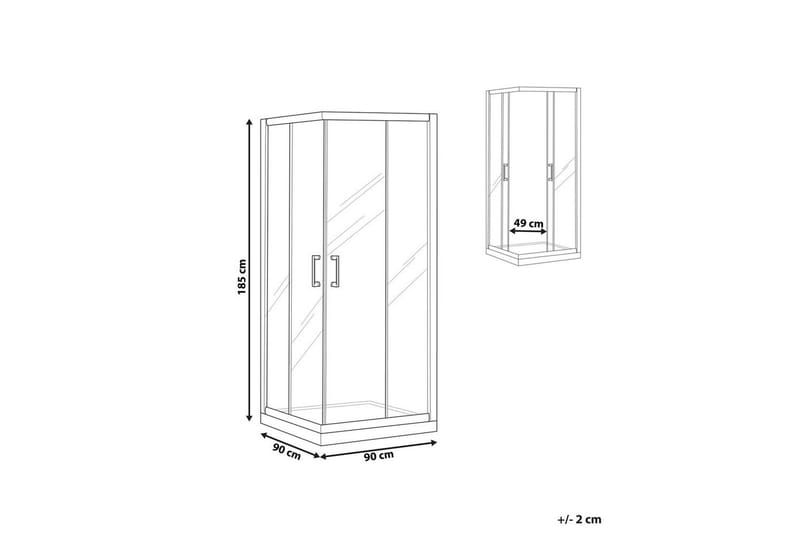 Duschväggar Silver, White 90x90x185 cm - Hus & oppussing - Kjøkken & bad - Baderom - Dusjer - Dusjvegger