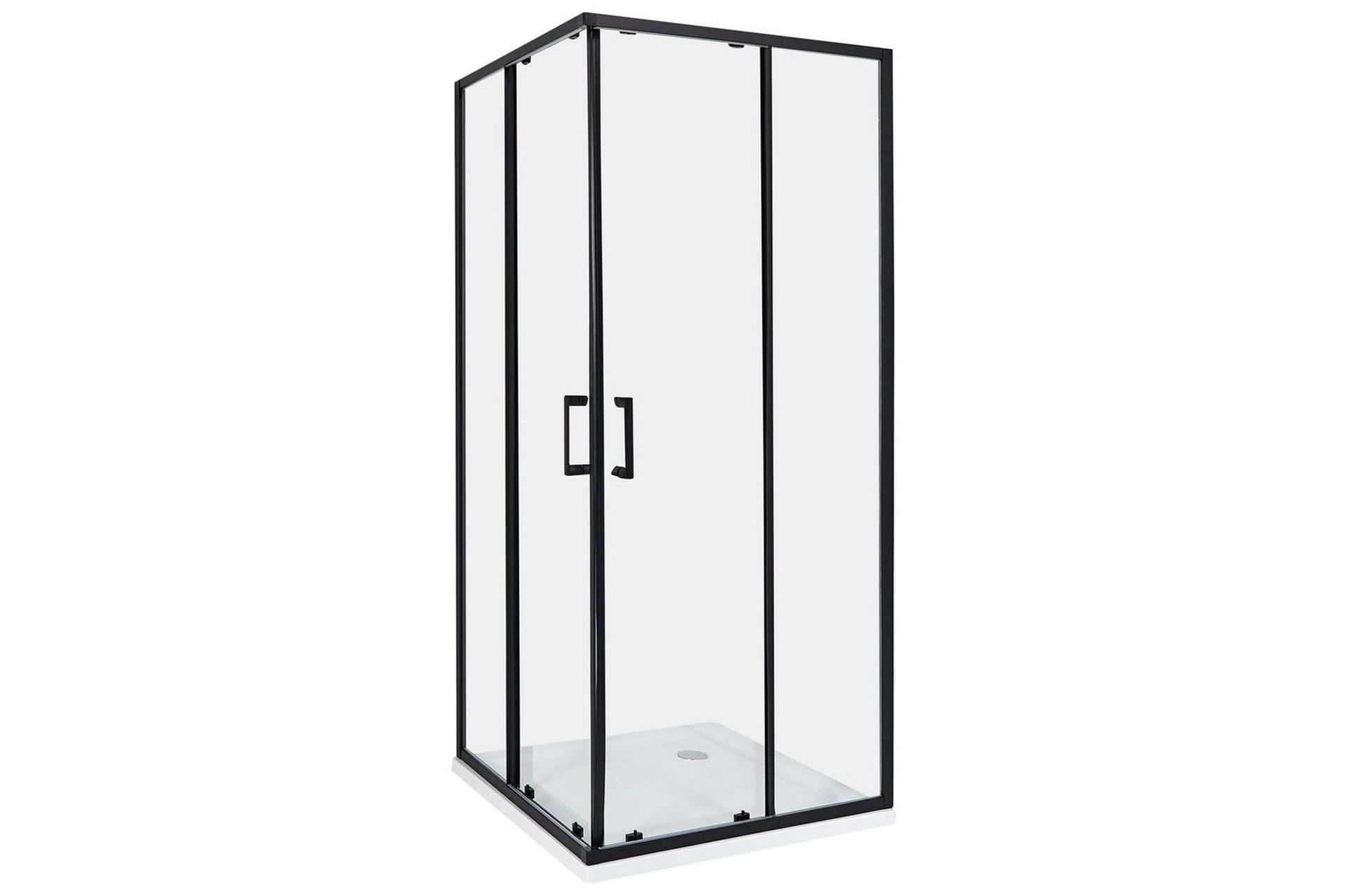 Duschväggar Svart, Vit 80x80x185 cm -