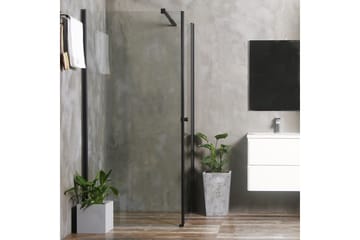 Bathlife Allsidig Dusjhjørne Rett Vegg | Rett Dør Svart - Svart|Gjennomsiktig - Hus & oppussing - Kjøkken & bad - Baderom - Dusjer