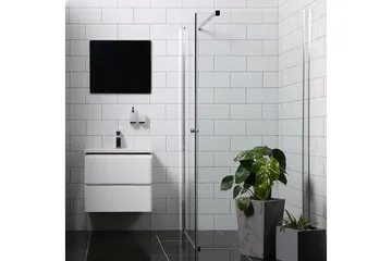 Bathlife Allsidig Dusjhjørne Rett Vegg/Rett Dør 70x70 cm - Sølv - Hus & oppussing - Kjøkken & bad - Baderom - Dusjer