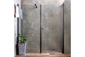 Bathlife Allsidig Dusjhjørne Rett Vegg/Rett Dør 80+100 cm - Sølv/Delvis FRustet - Hus & oppussing - Kjøkken & bad - Baderom - Dusjer