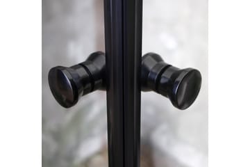 Bathlife Allsidig Dusjhjørne Rund Dør 45° 90x90 cm - Svart/Transparent - Hus & oppussing - Kjøkken & bad - Baderom - Dusjer