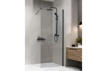 Duschskärm Black 80x80x190 cm - Hus & oppussing - Kjøkken & bad - Baderom - Dusjer - Dusjvegger