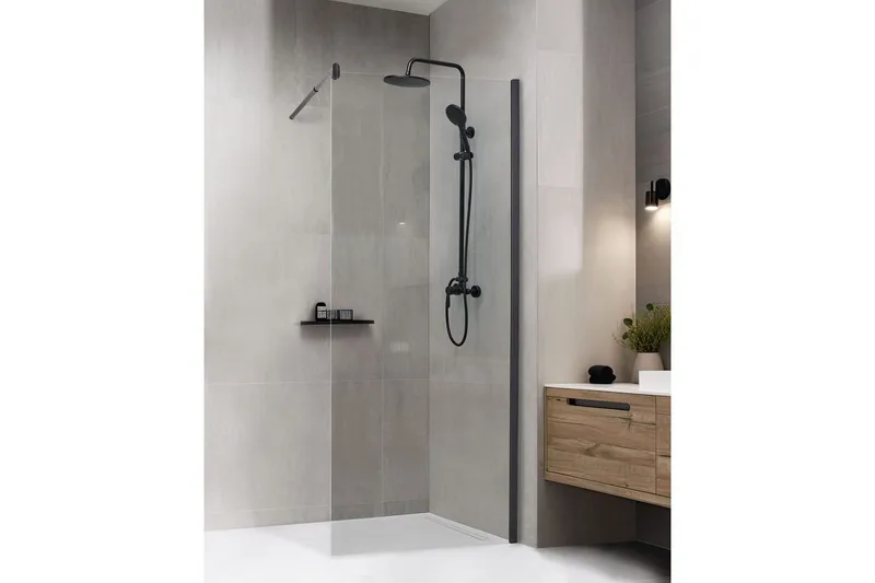 Duschskärm Black 80x80x190 cm - Hus & oppussing - Kjøkken & bad - Baderom - Dusjer - Dusjvegger