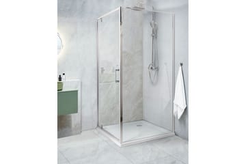 Duschväggar Silver, Offwhite 90x90x185 cm - Hus & oppussing - Kjøkken & bad - Baderom - Dusjer - Dusjvegger