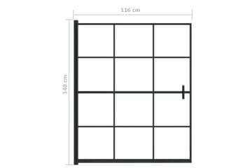 Dusjdør ESG 116x140 cm svart - Hus & oppussing - Kjøkken & bad - Baderom - Dusjer
