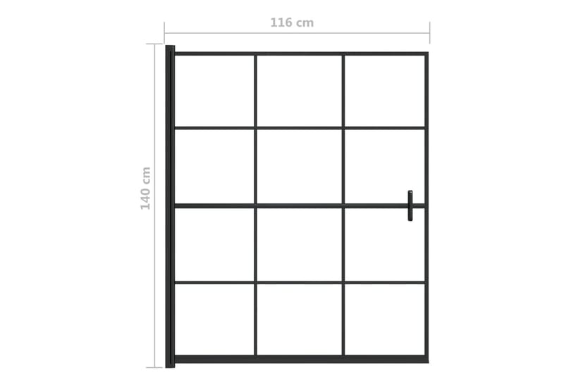 Dusjdør ESG 116x140 cm svart - Hus & oppussing - Kjøkken & bad - Baderom - Dusjer