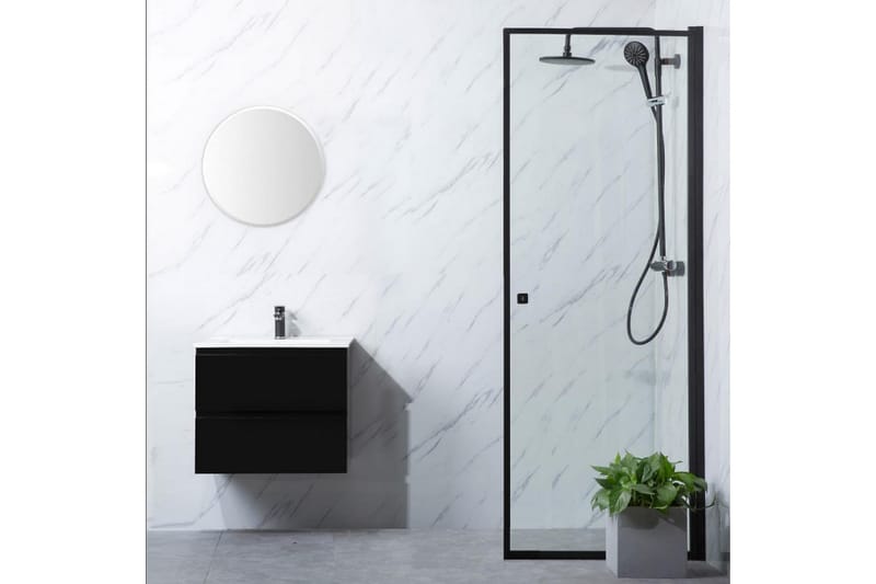 Dusjdør Bathlife Profil Rett 70 Svart - Svart - Hus & oppussing - Kjøkken & bad - Baderom - Dusjer