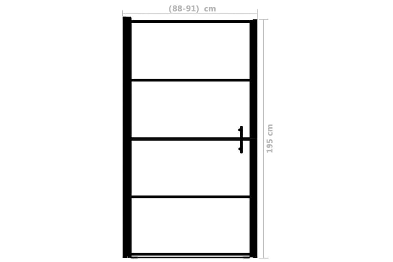 Dusjdør frostet herdet glass 91x195 cm svart - Hus & oppussing - Kjøkken & bad - Baderom - Dusjer