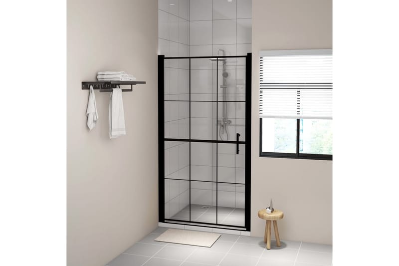 Dusjdør herdet glass 100x178 cm svart - Hus & oppussing - Kjøkken & bad - Baderom - Dusjer