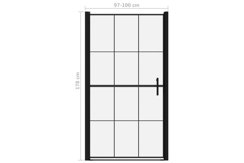 Dusjdør herdet glass 100x178 cm svart - Hus & oppussing - Kjøkken & bad - Baderom - Dusjer