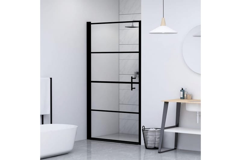 Dusjdør herdet glass 81x195 cm svart - Hus & oppussing - Kjøkken & bad - Baderom - Dusjer