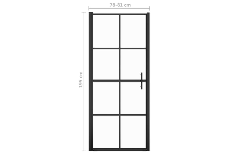 Dusjdør herdet glass 81x195 cm svart - Hus & oppussing - Kjøkken & bad - Baderom - Dusjer