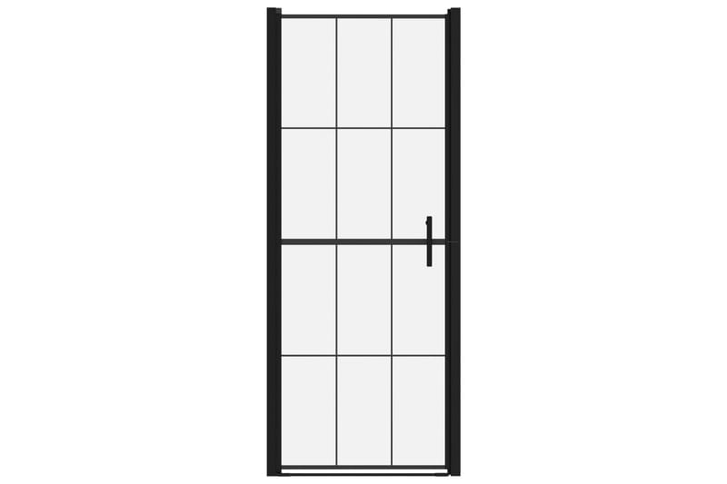 Dusjdør herdet glass 81x195 cm svart - Hus & oppussing - Kjøkken & bad - Baderom - Dusjer