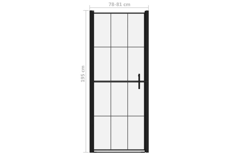 Dusjdør herdet glass 81x195 cm svart - Hus & oppussing - Kjøkken & bad - Baderom - Dusjer