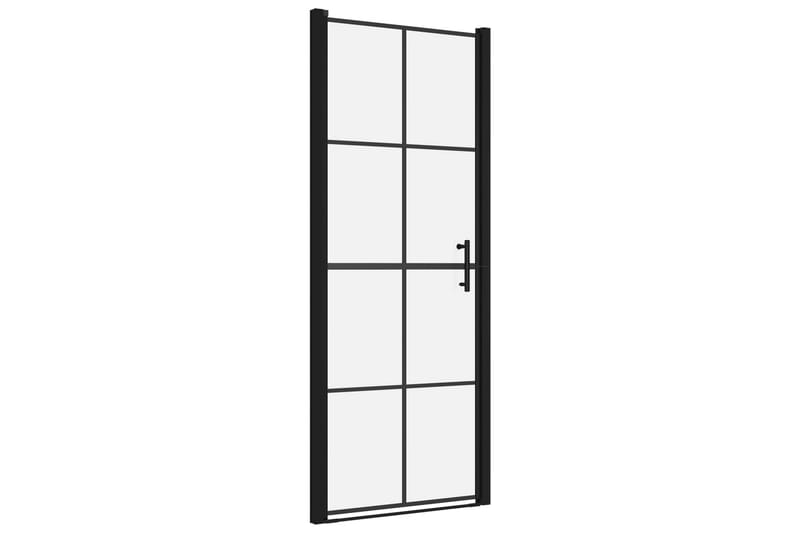 Dusjdør herdet glass 91x195 cm svart - Hus & oppussing - Kjøkken & bad - Baderom - Dusjer