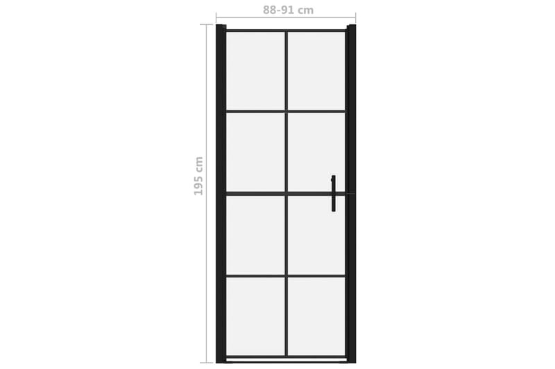 Dusjdør herdet glass 91x195 cm svart - Hus & oppussing - Kjøkken & bad - Baderom - Dusjer