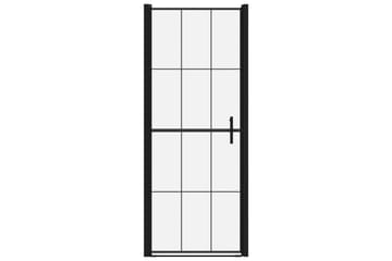 Dusjdør herdet glass 91x195 cm svart - Hus & oppussing - Kjøkken & bad - Baderom - Dusjer