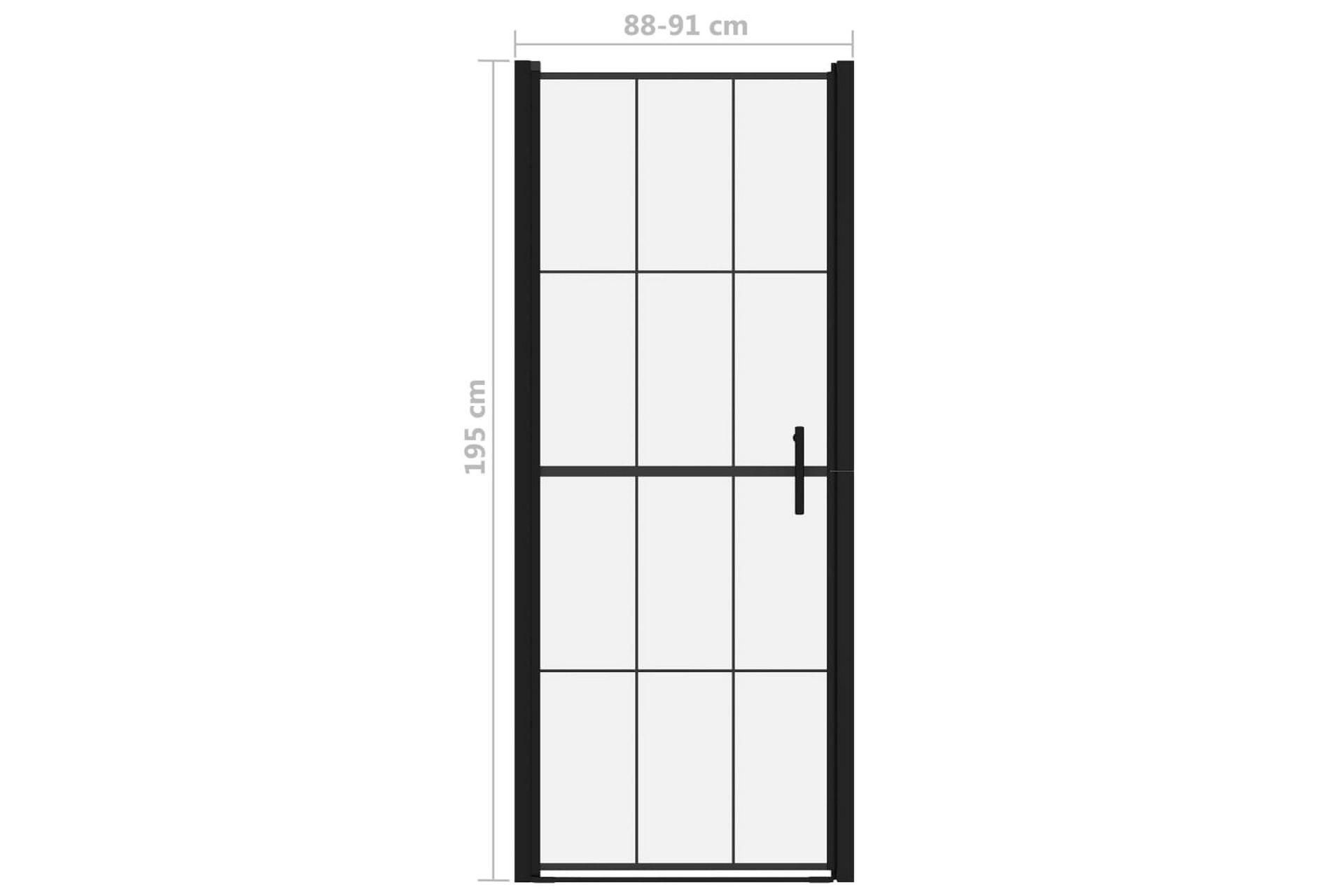 Dusjdør herdet glass 91x195 cm svart - Hus & oppussing - Kjøkken & bad - Baderom - Dusjer