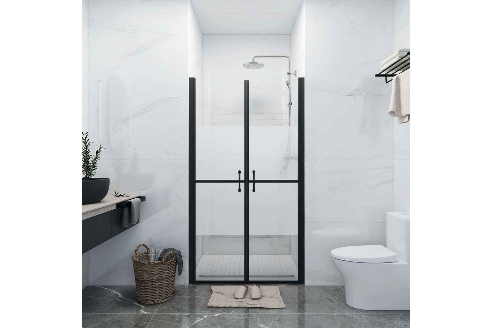 Dusjdör halvfrostet ESG (78-81)x190 cm - Hus & oppussing - Kjøkken & bad - Baderom - Dusjer